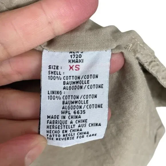 Woolrich Cotton Fishing Vest Pockets Utility Cargo Khaki Men's Size XS Outdoors - Picture 15 of 15